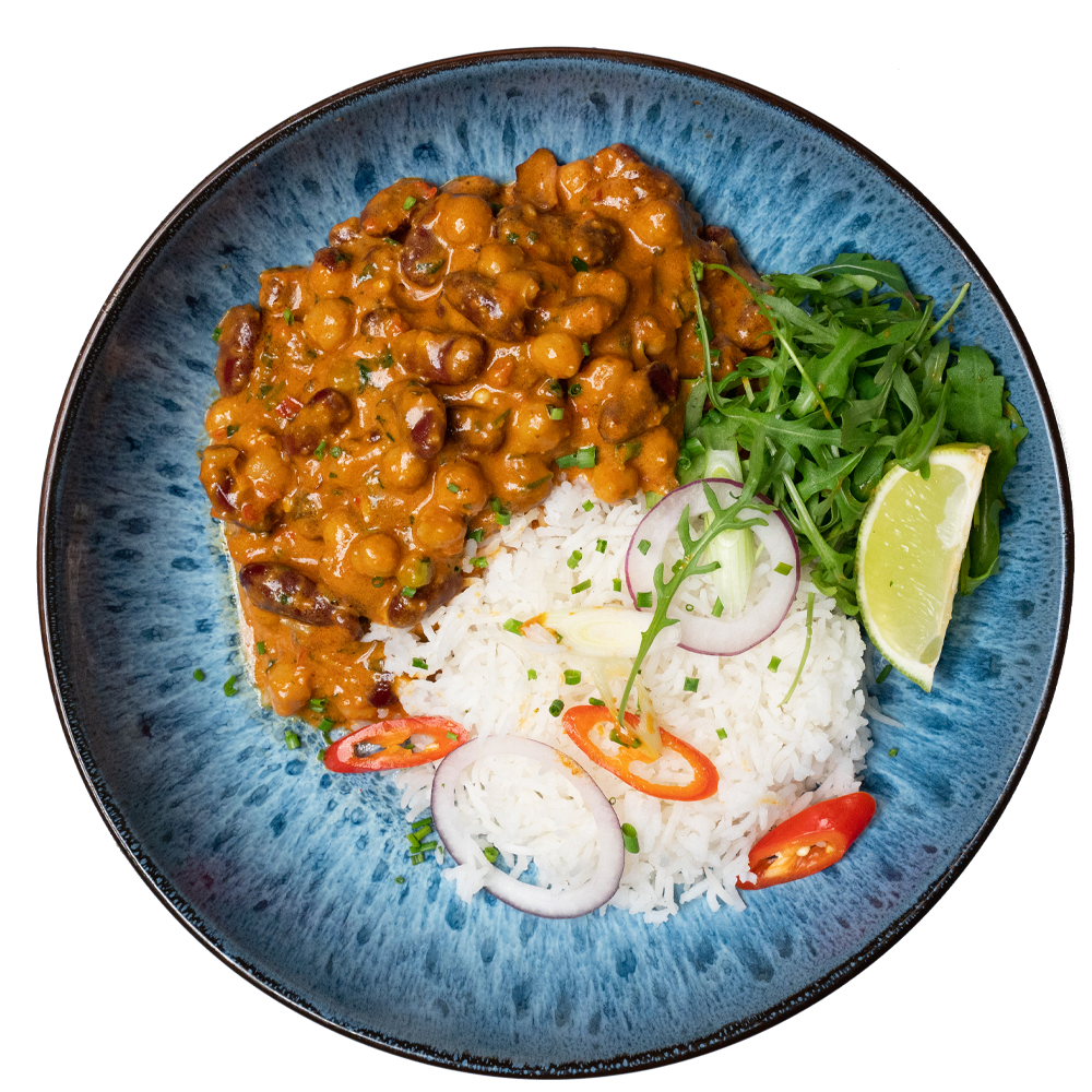Chef-prepared, nutritious lunchtime meal featuring rice and garnish, delivered by Bosuprep for corporate wellness in Barnet. Boost your team's productivity with healthy meals