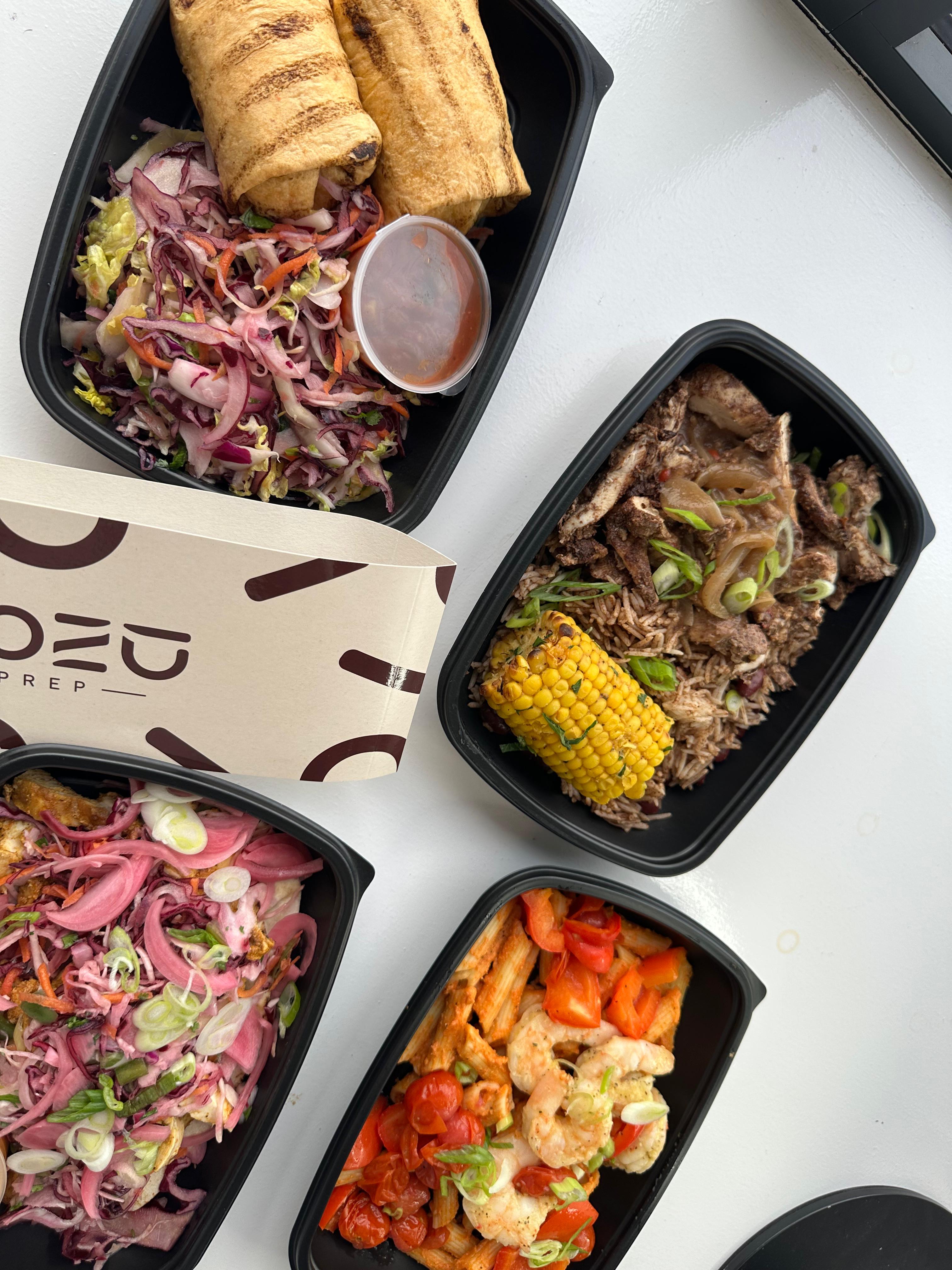 Selection of high-protein and low-carb meal prep corporate meals delivered in Salisbury for wellbeing and productivity