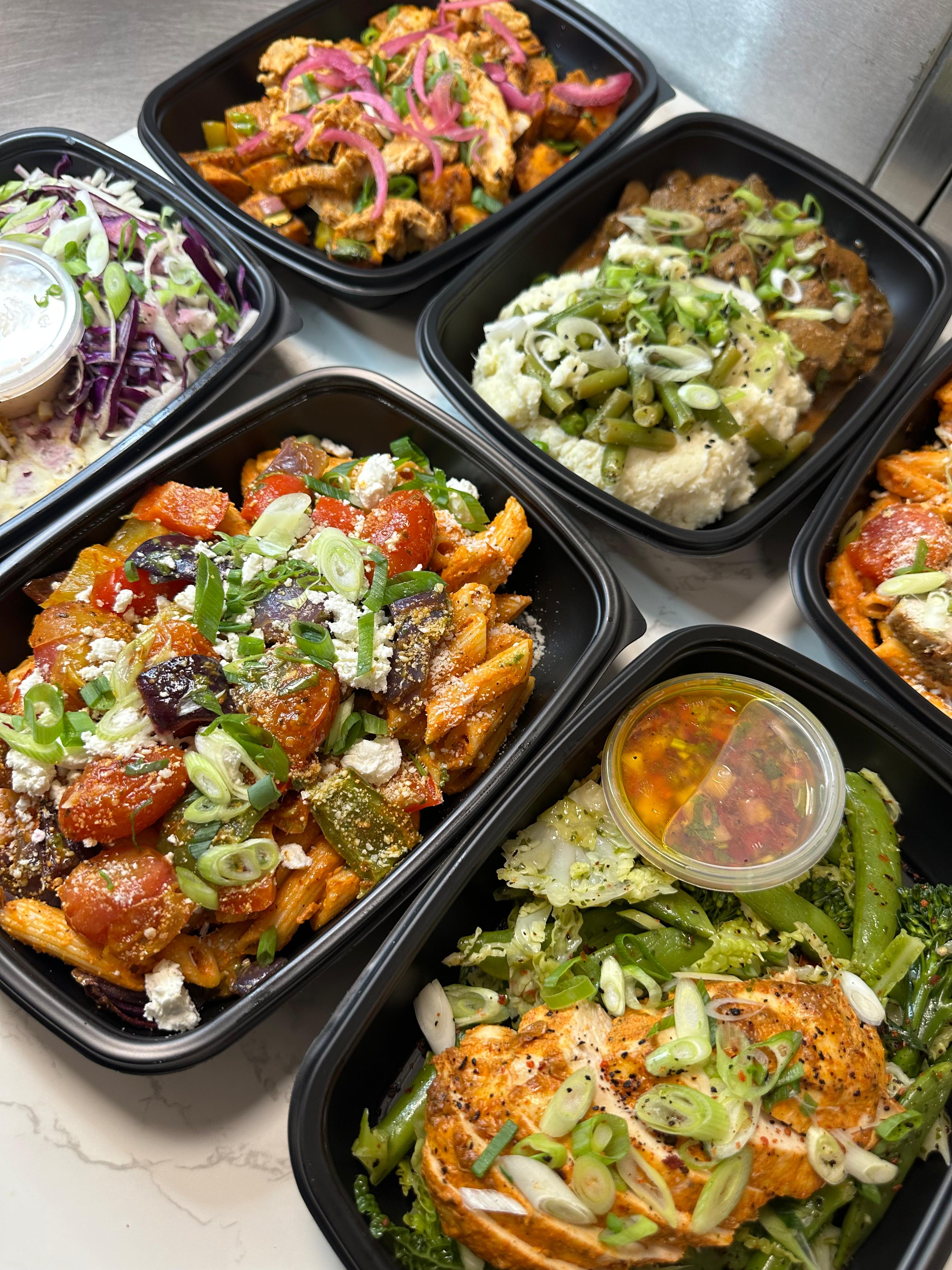 Selection of high-protein and low-carb corporate meals delivered in Truro for wellbeing and productivity