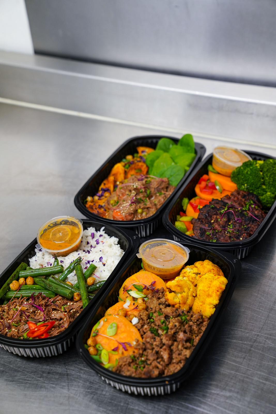 Selection of high-protein and low-carb corporate meals delivered in Bexhill on Sea for wellbeing and productivity