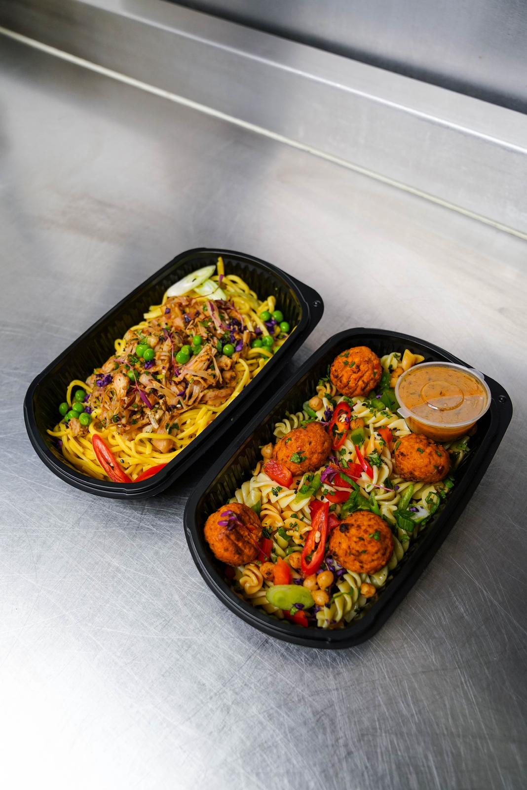 Selection of high-protein and low-carb corporate meals delivered in Trowbridge for wellbeing and productivity