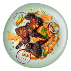 Roasted Chicken with Rice & Seasonal Vegetables