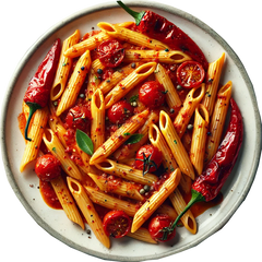Penne Pasta with Cherry Tomatoes & Red Peppers